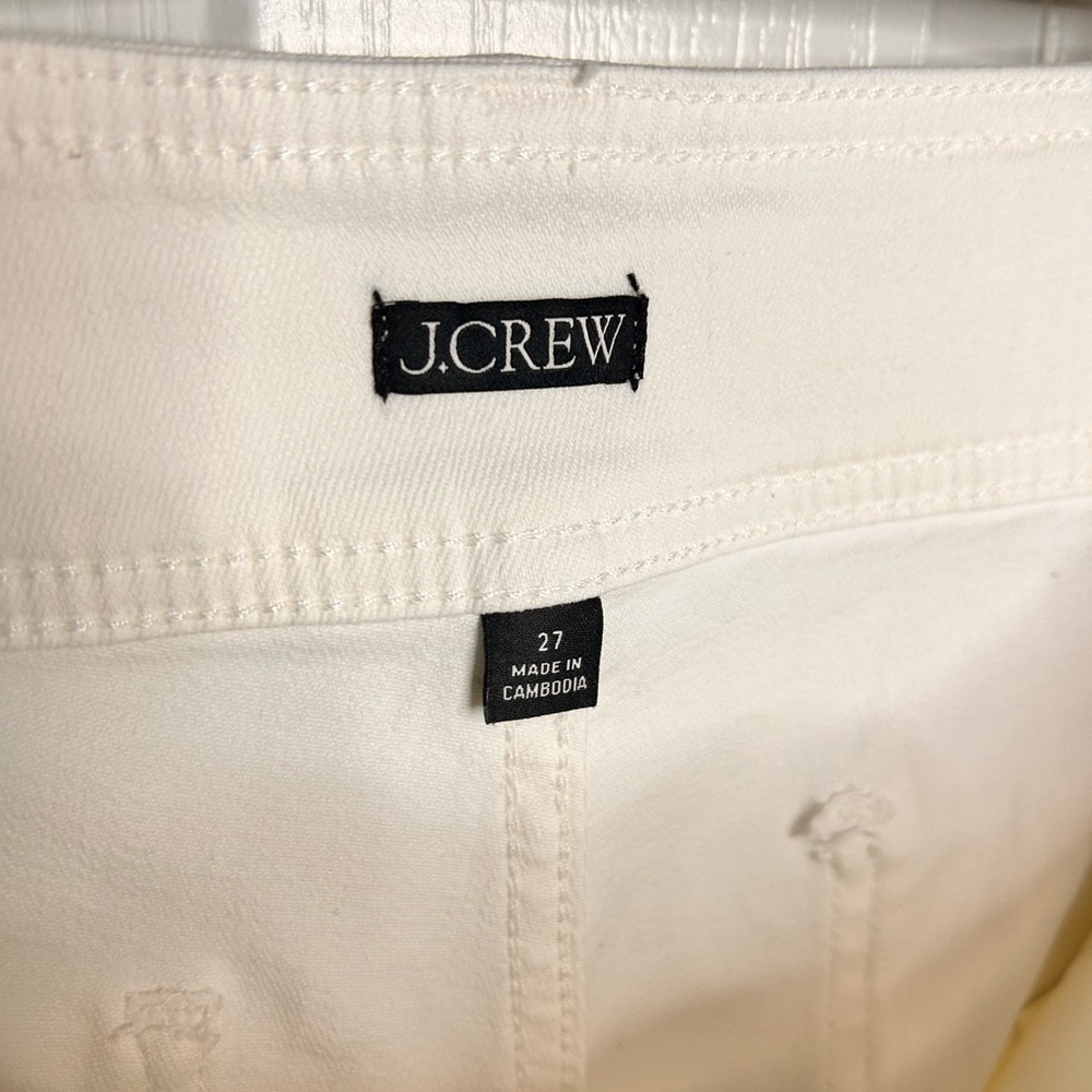 J.Crew Slim-Wide Jean Womens Size 27 White Denim Stacked Buttons Stretch New - Picture 8 of 10